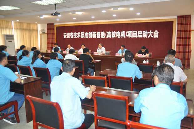徽省技術(shù)標(biāo)準(zhǔn)創(chuàng)新基地（高效電機(jī)）項目啟動大會在皖南電機(jī)股份公司隆重召開