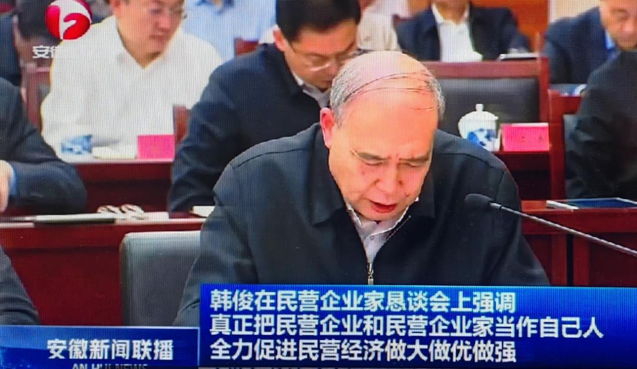 01-圖為皖南電機(jī)黨委書記、副董事長管兵在作重點(diǎn)發(fā)言。（視頻截圖）